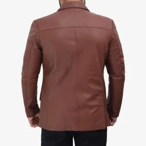 Mens Lambskin Leather Coat Brown