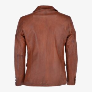 Tanned Brown Leather Blazer