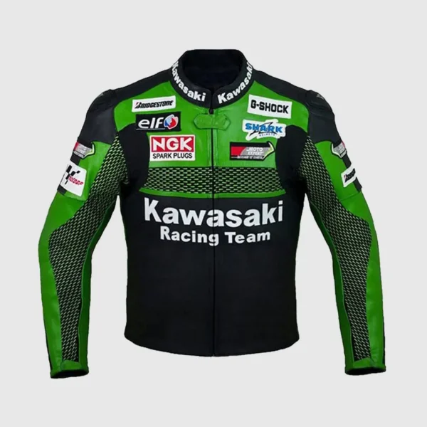Merchandiser ekko chap Kawasaki Racing Team Leather Motorcycle Jacket | Leather Designer